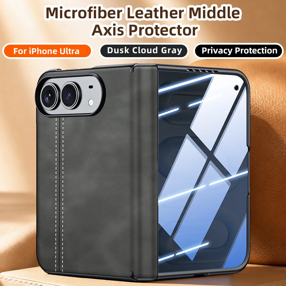 Luxury Vintage Sheepskin Texture Phone Case For iPhone Duo 18 Fold 18 Ultra Matte Skin Feeling Shockproof Cover