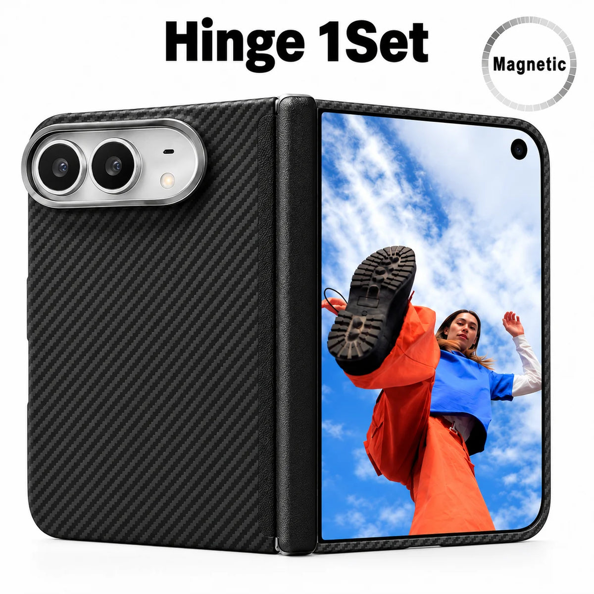 iPhone Duo Magnetic Case 600D Aramid Kevlar Woven Caseless Feeling Slim & Light Hinge Protection Compatible With MagSafe