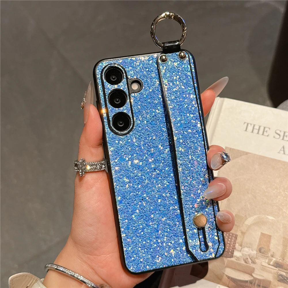 Diamond wrist strap holder bling rhinestones protective case - product image