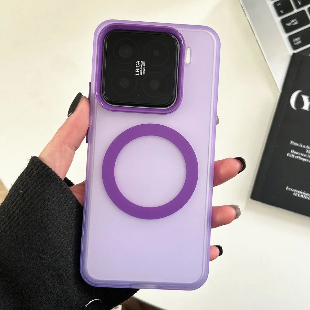 Matte clear magnetic wireless charging bumper case - product image