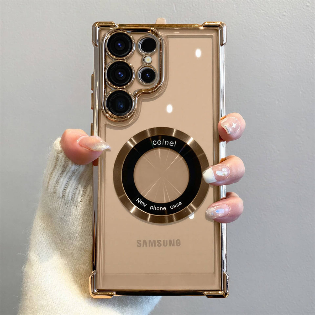 Plating magnetic wireless charging clear camera protection case samsung - product image