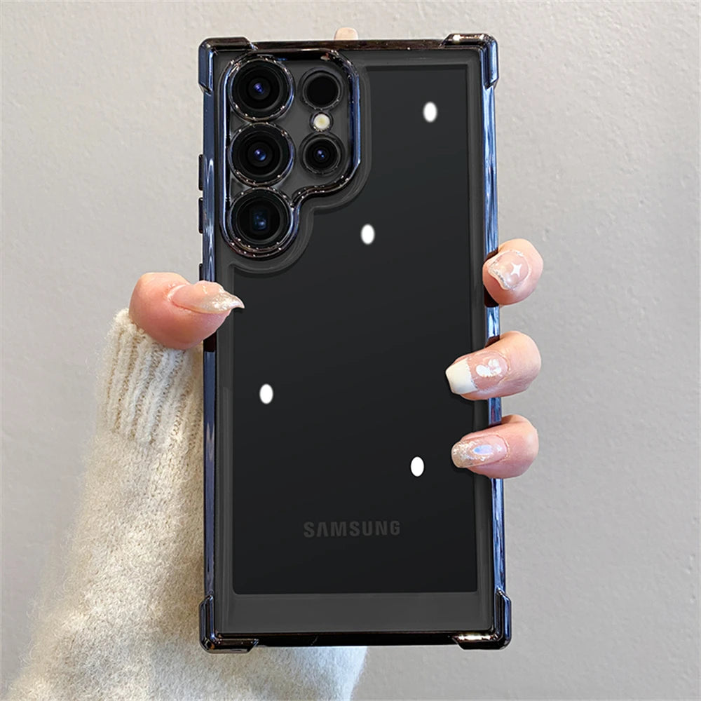 Plating transparent glass camera protection shockproof case samsung - product image