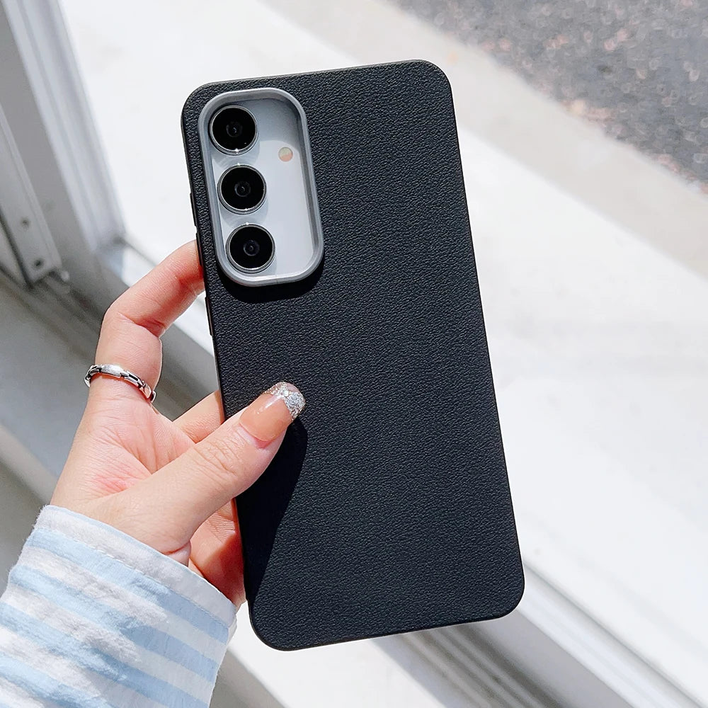 Ultra thin matte leather magnetic case samsung s25 - product image