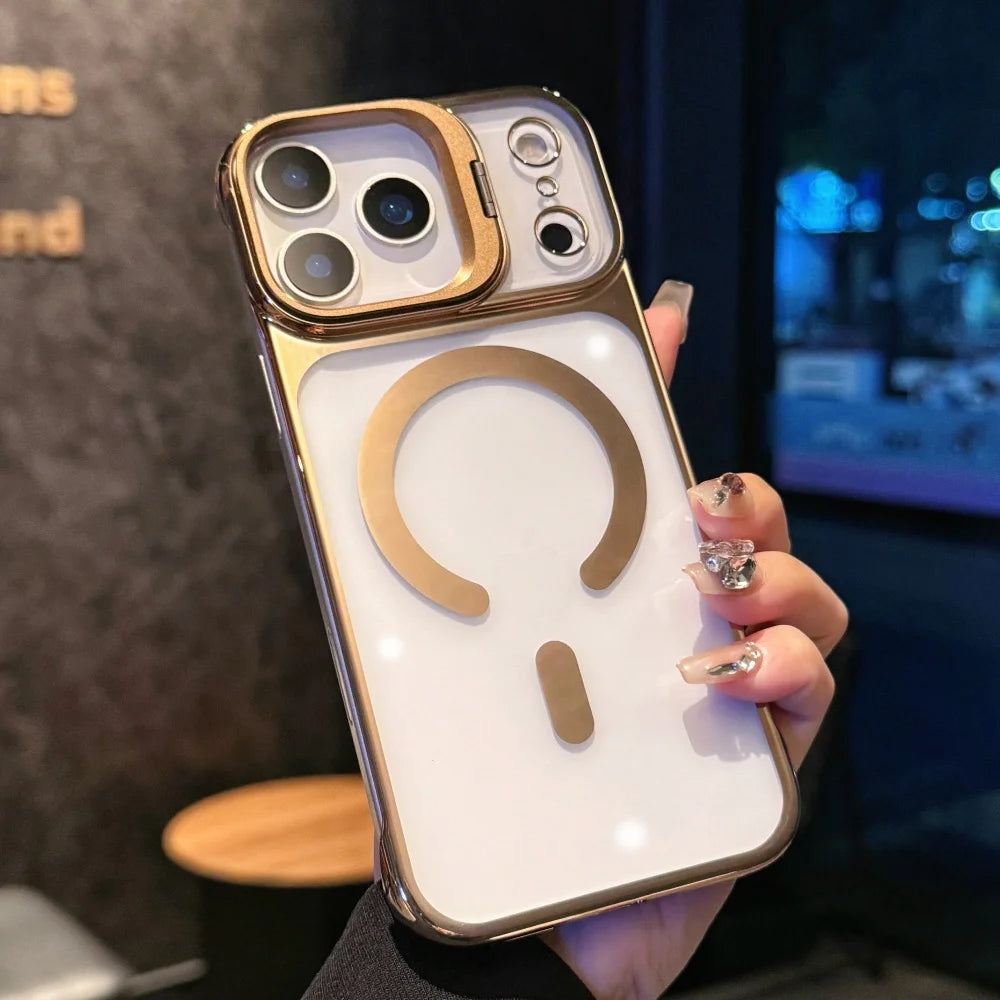 Foldable glass lens magnetic transparent case - product image