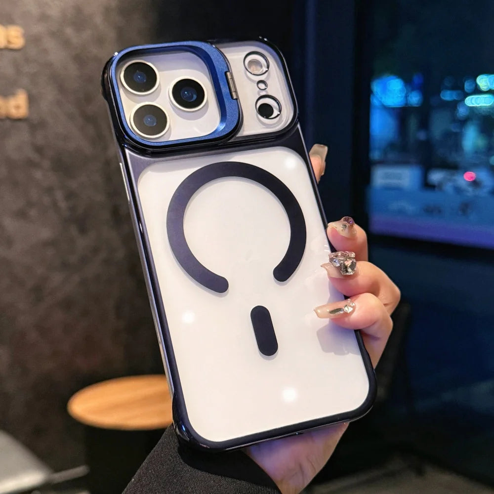 Foldable glass lens magnetic transparent case - product image