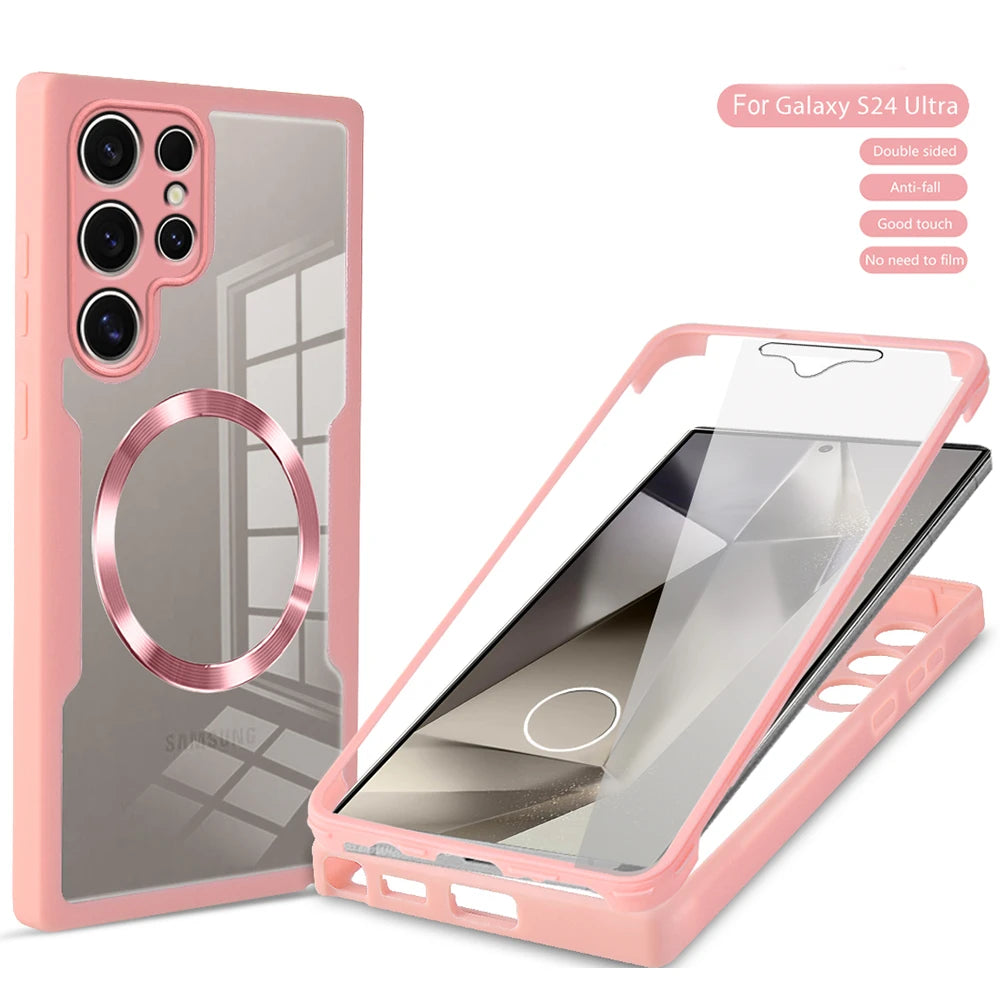 360 full body magnetic shockproof soft phone case samsung - product image