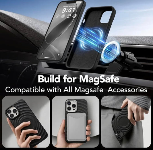 Magnetische Silikonhülle für iPhone 17 Pro, Stoßfeste Schutzhülle mit weichem Mikrofaserfutter, Schwarz, 6.3