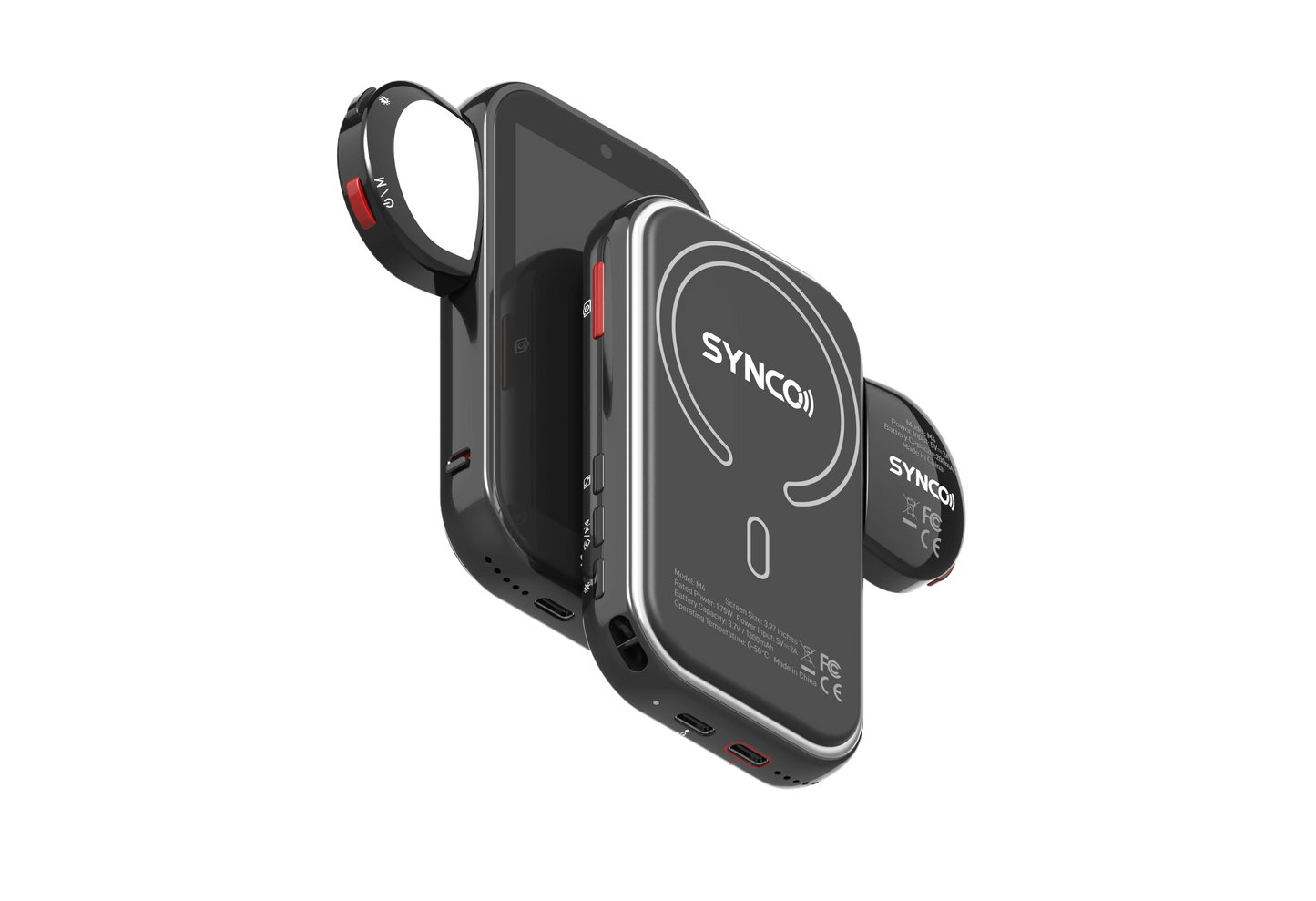 Synco XView M4 AI Wireless Magnetic Selfie Monitor Screen Gesture Control for Smartphone Selfie Vlog Live Stream Video Recording