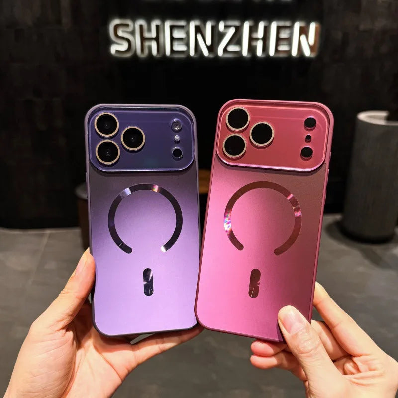 Luxury Acrylic for for 17/16/15 Pro Max/14/13 Frosted Streamer Magnetic Mobile Phone Case