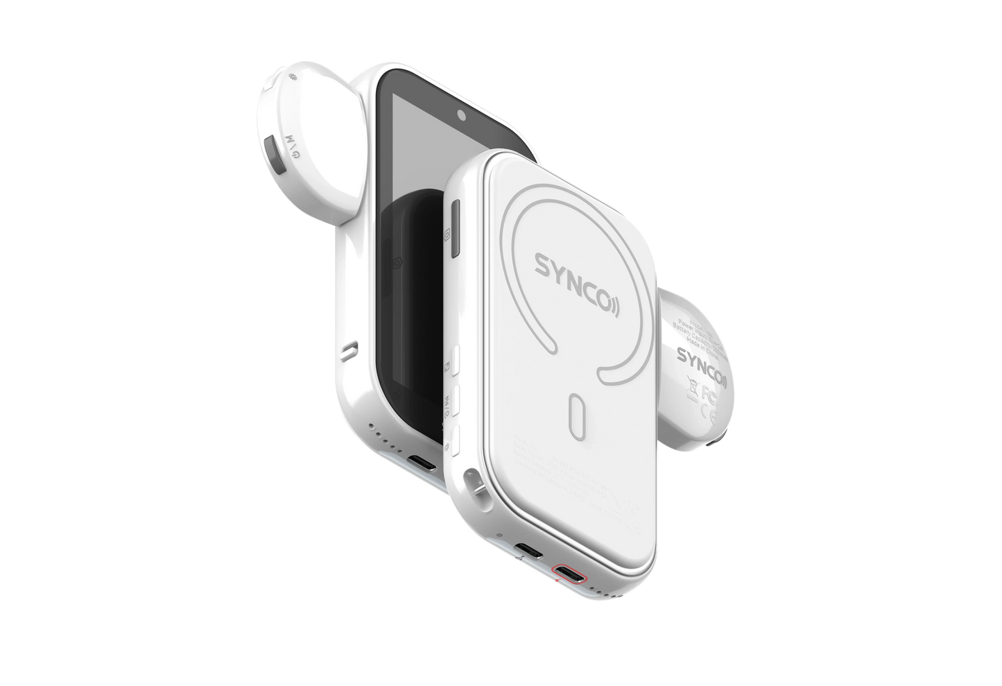 Synco XView M4 AI Wireless Magnetic Selfie Monitor Screen Gesture Control for Smartphone Selfie Vlog Live Stream Video Recording