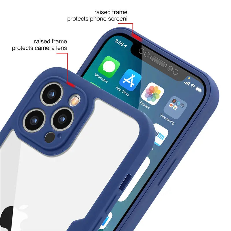 Luxury 360 Full Body Front+Back Clear Case For iPhone 17 16 15 14 13 11 12 Pro Max XS X 7 Plus Silicone Bumper Shockproof Cover