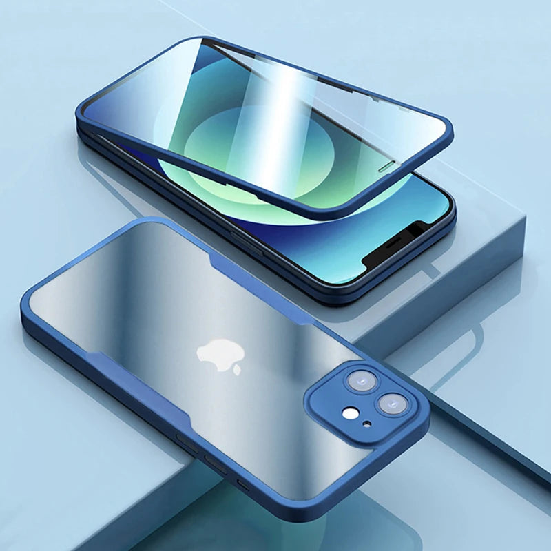 Luxury 360 Full Body Front+Back Clear Case For iPhone 17 16 15 14 13 11 12 Pro Max XS X 7 Plus Silicone Bumper Shockproof Cover