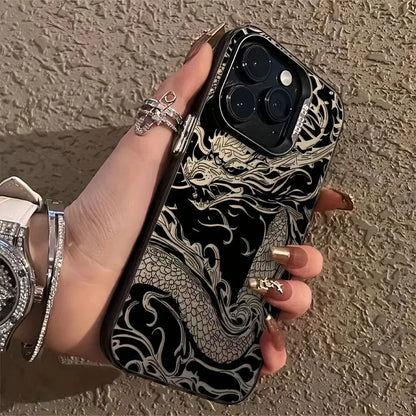 Monochrome Dragon Cool Stylish Phone case for iPhone 16 15 14 13 12 11 Pro Max/Pro/Plus Anti-drop Soft Back Cover