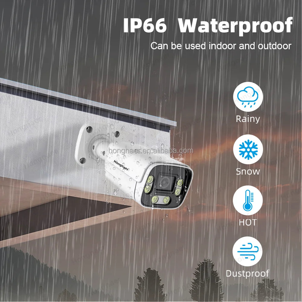 Hongnaer 1080P 4CH AHD Analog DVR CCTV Camera Surveillance System With Starlight Night Vision for Indoor Outdoor Home and Shop