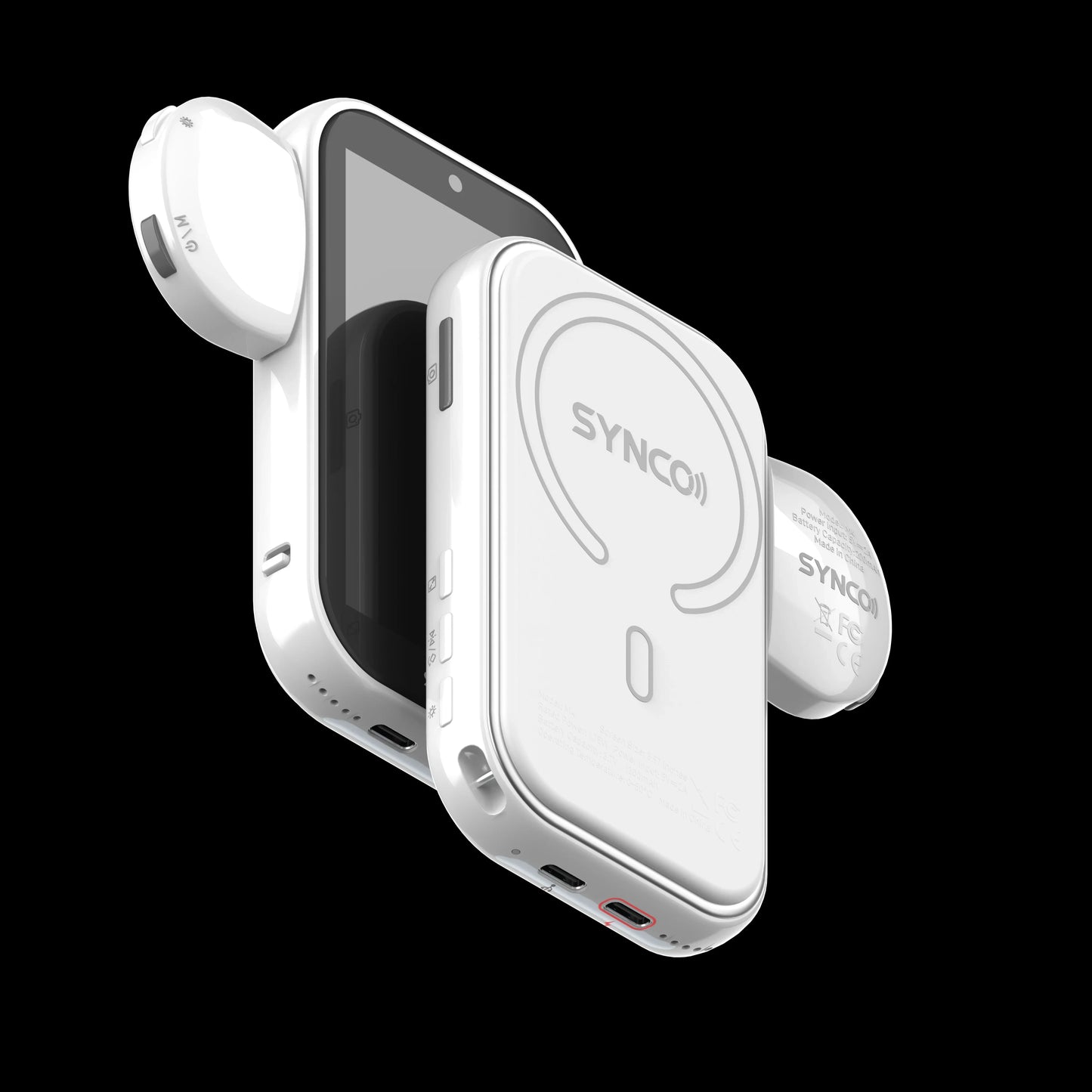 Synco XView M4 AI Wireless Magnetic Selfie Monitor Screen Gesture Control for Smartphone Selfie Vlog Live Stream Video Recording