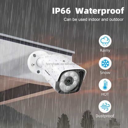 Hongnaer 2MP 8CH Home Security CCTV Camera Surveillance System With AHD TVI DVR One Way Audio for Indoor Outdoor Home and Shop