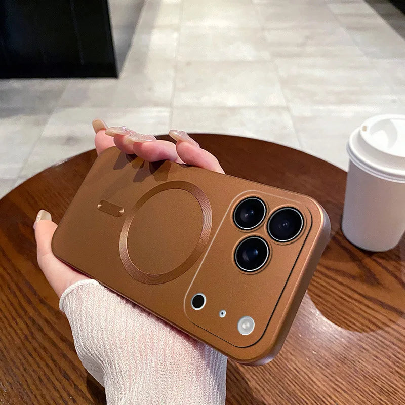 New 2025 for IPhone17ProMax Mobile Phone Case Plain Design Magnetic Frosted Silicone Full Cover Soft