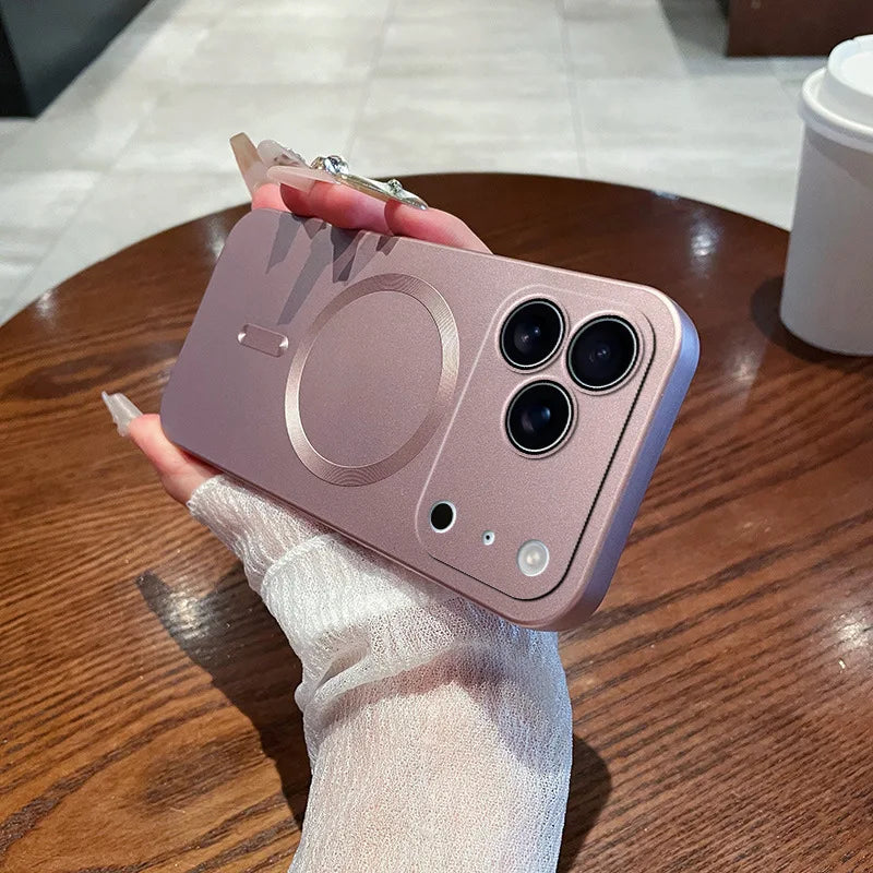 New 2025 for IPhone17ProMax Mobile Phone Case Plain Design Magnetic Frosted Silicone Full Cover Soft