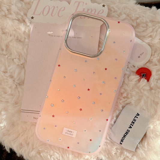 Gilt colored stars for iphone17Promax mobile phone case Apple 16 laser 13 anti-drop 14 fresh 15