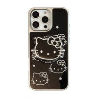 Gilt Apple 16promax mobile phone case flash diamond cat magnetic suction bracket iphone15 electroplating 17 Huawei application