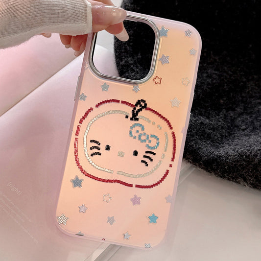 Gilt color stars for iphone15 mobile phone case 17Promax laser red apple 13 personality 14 cartoon 16