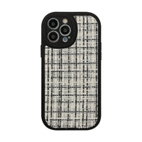 Xiaoxiangfeng iphone16 is suitable for 17pro max iPhone case 11 women's 12 simple 15 black and white grid 8 flannel