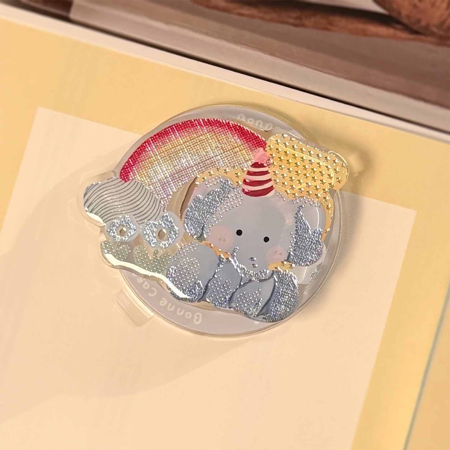 Gilt color illustration for Magsafe magnetic bracket personalized cartoon mobile phone airbag bracket telescopic portable