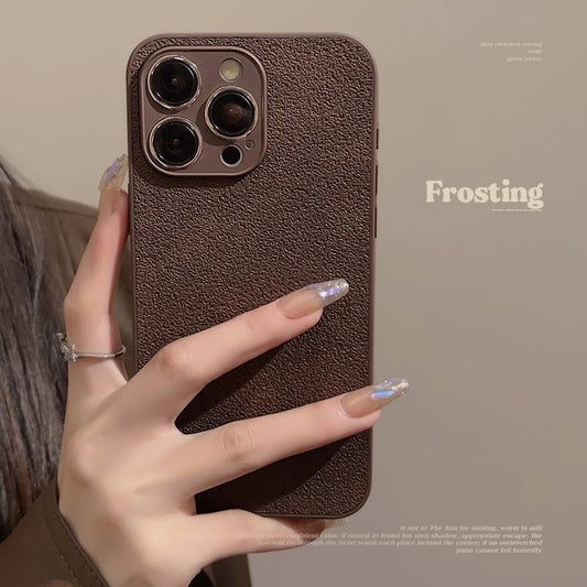 Applicable to iPhone15 iPhone case 14promax Maillard brown ins moon pit pattern 11 cortex 13 premium X