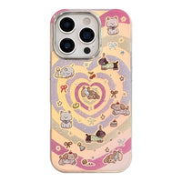 Gilt laser is suitable for iphone16 mobile phone case 17Promax Apple 15 anti-drop 14 color love cartoon 13 Korea