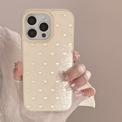 Gilt ins small love apple 16 mobile phone case for iPhone16pro max niche 15 glass 13 hard 12