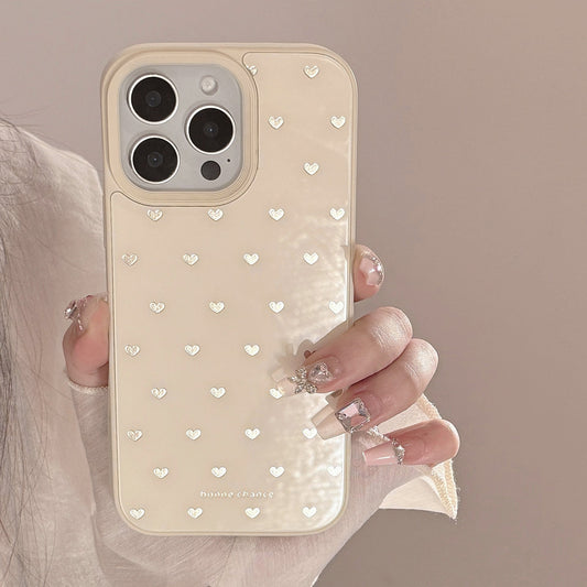 Gilt ins small love apple 16 mobile phone case for iPhone16pro max niche 15 glass 13 hard 12