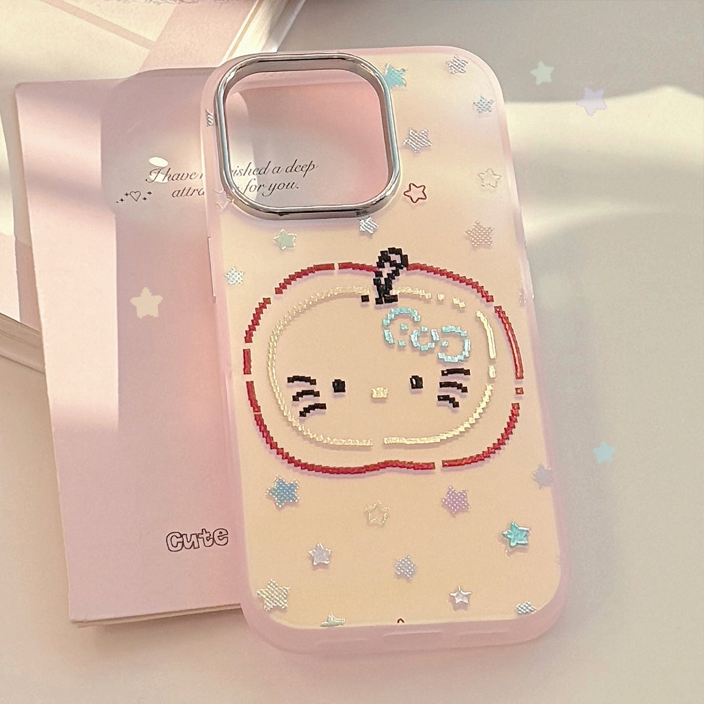 Gilt color stars for iphone15 mobile phone case 17Promax laser red apple 13 personality 14 cartoon 16