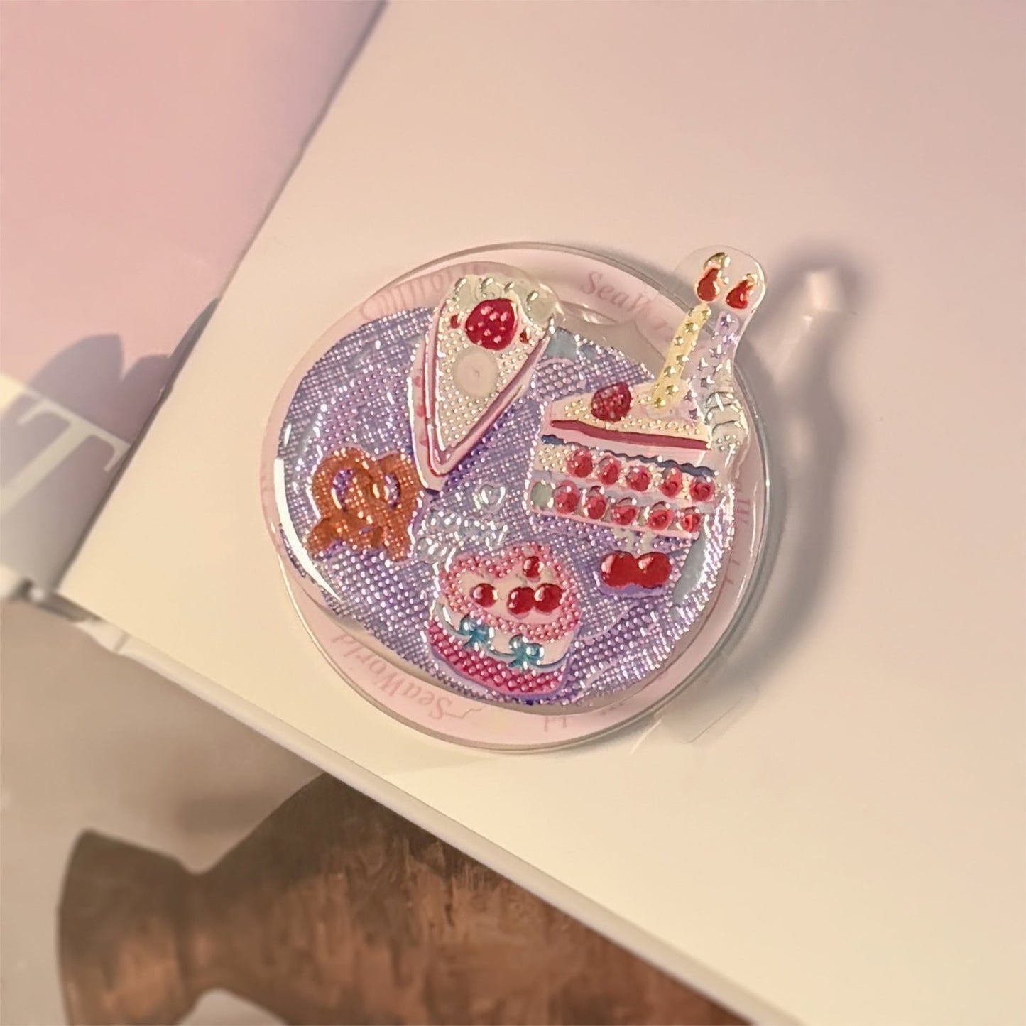 Gilt color illustration for Magsafe magnetic bracket personalized cartoon mobile phone airbag bracket telescopic portable