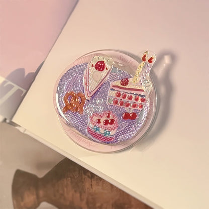 Gilt color illustration for Magsafe magnetic bracket personalized cartoon mobile phone airbag bracket telescopic portable