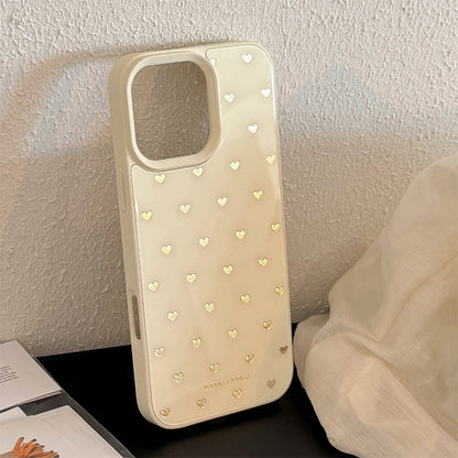 Gilt ins small love apple 16 mobile phone case for iPhone16pro max niche 15 glass 13 hard 12