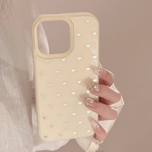 Gilt ins small love apple 16 mobile phone case for iPhone16pro max niche 15 glass 13 hard 12