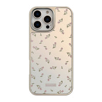 ins pink flower applies to 16 apple 15pro max mobile phone case iphone17 mirror 13 electroplating 15 gentle