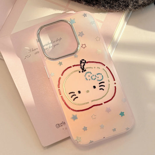 Gilt color stars for iphone15 mobile phone case 17Promax laser red apple 13 personality 14 cartoon 16