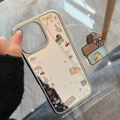 Korean ins electroplated mirror surface is suitable for 16 Apple 15Pro Max mobile phone case iphone17 Puppy Shake Music 13