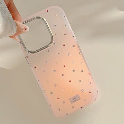 Gilt colored stars for iphone17Promax mobile phone case Apple 16 laser 13 anti-drop 14 fresh 15