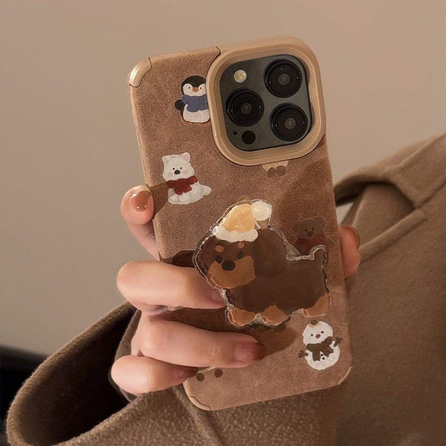 ins suede cartoon sausage for iphone16 iPhone case 17pro max bracket 14 plush rope 13