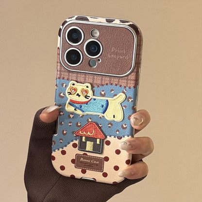 Leopard print cat is suitable for iphone17promax Apple 16 mobile phone case 15 anti-drop 17 leather retro cartoon 12