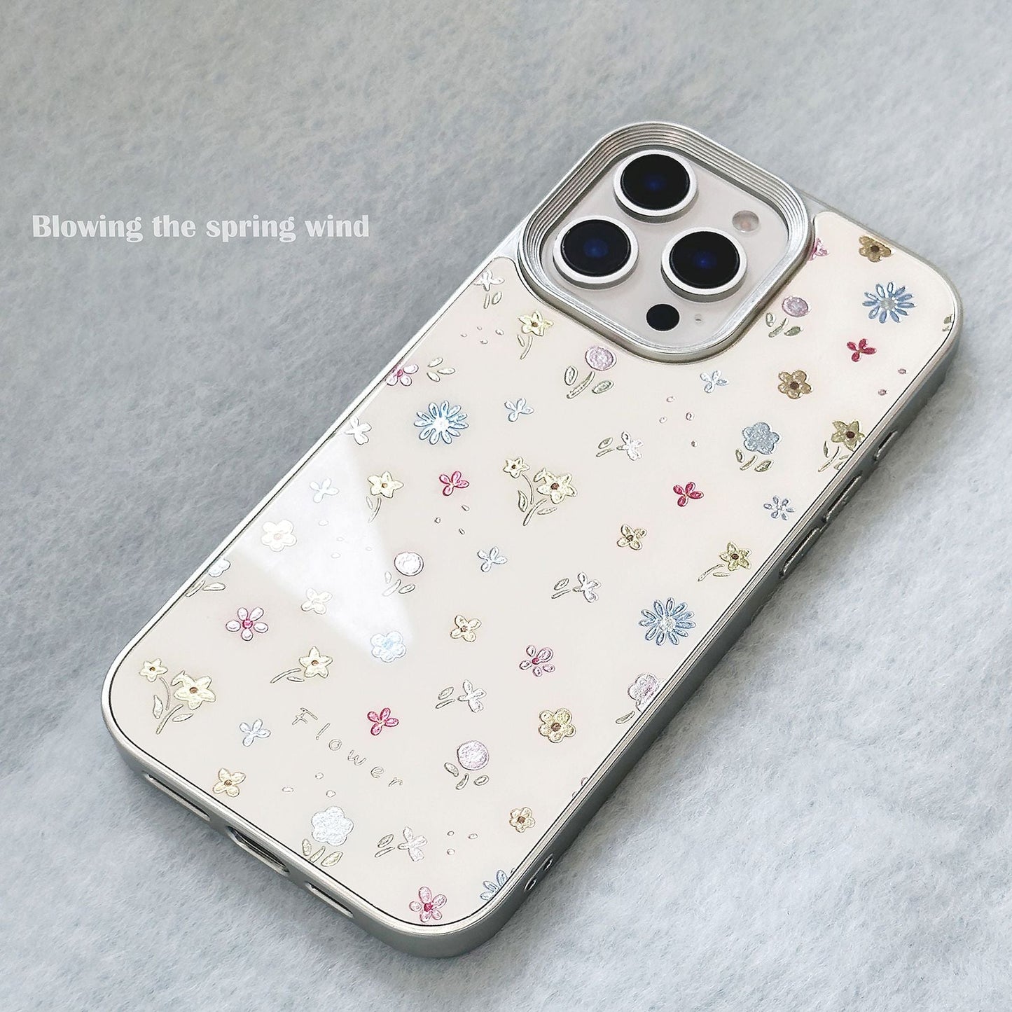 Gilt mobile phone case Apple 16 color small floral 17promax for iPhone14 anti-drop 11 glass 13 hard