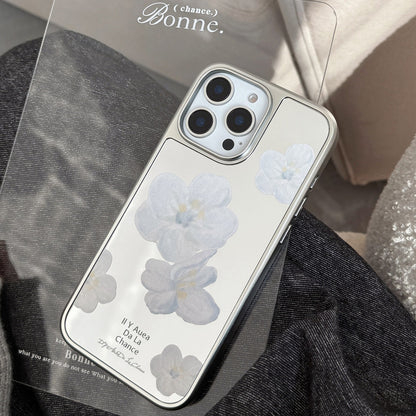 Gentle temperament applies to 16 Apple 15promax mobile phone case iphone17 mirror flower 13 Korean 15 electroplating