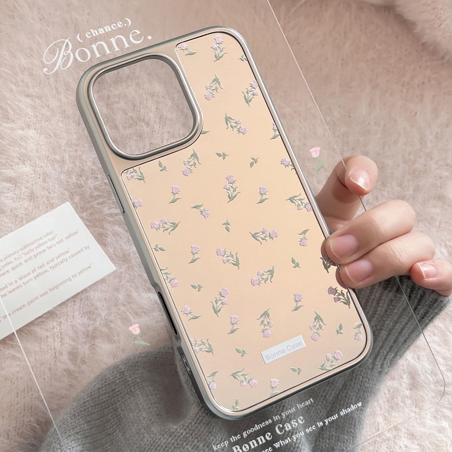 ins pink flower applies to 16 apple 15pro max mobile phone case iphone17 mirror 13 electroplating 15 gentle