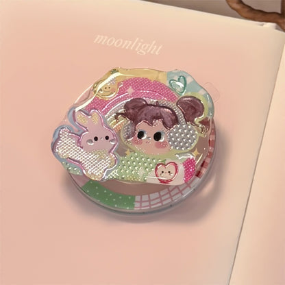 Gilt color illustration for Magsafe magnetic bracket personalized cartoon mobile phone airbag bracket telescopic portable