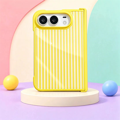 Luxury Crystal Zebra Stripe Phone Case For Iphone Duo 18 Ultra Apple Filp Fold Central Axis Hinge Full Cover Activity Protection