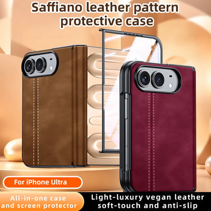 Luxury Vintage Sheepskin Texture Phone Case For iPhone Duo 18 Fold 18 Ultra Matte Skin Feeling Shockproof Cover