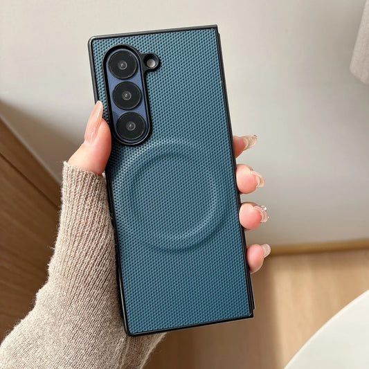 Carbon Fiber Magnetic Wireless Charging Shockproof Case Samsung Z Fold