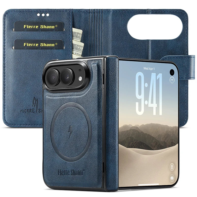 Detachable Magnetic Wallet Leather Flip Case For iPhone Duo Removeable Book Cover